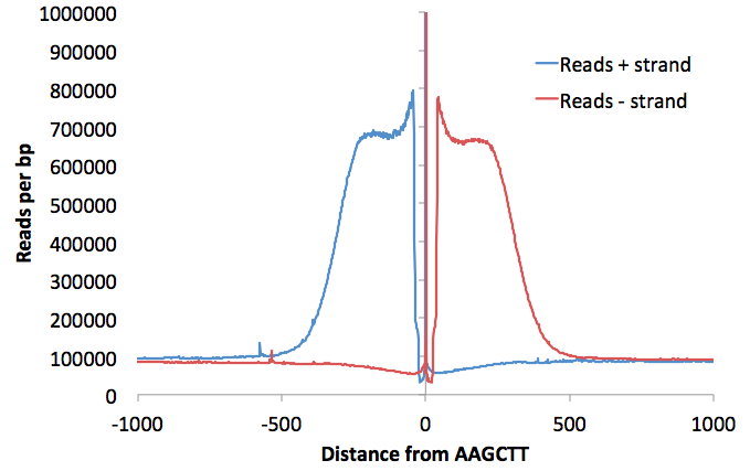 Distribution of Reads near
                  restriction Site for Hi-C